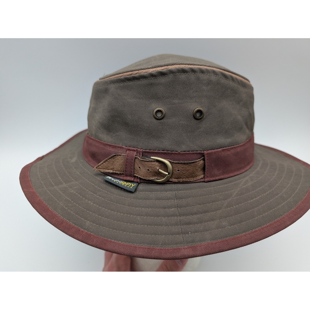 Sunday Afternoons Waxed Canvas Outback Hat Olive Green Burgundy One Size